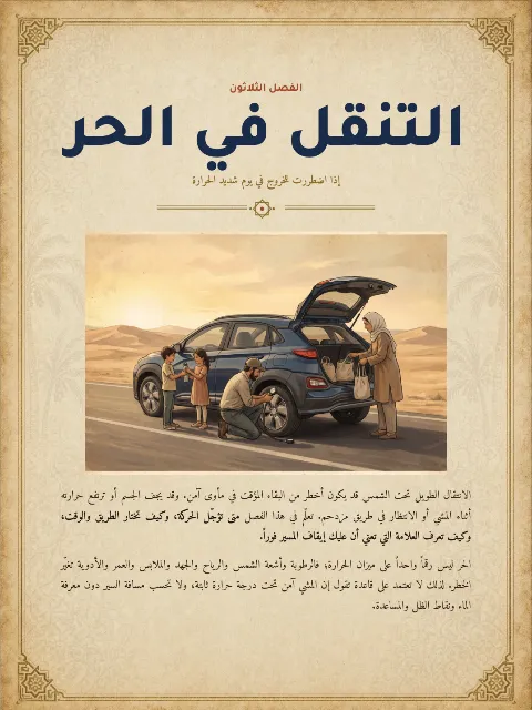 الصفحة الأولى من فصل «التنقل في الحر» في الدليل