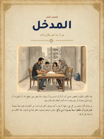 افتتاحية فصل «المدخل» برسم أسرة تضع خطتها حول الطاولة
